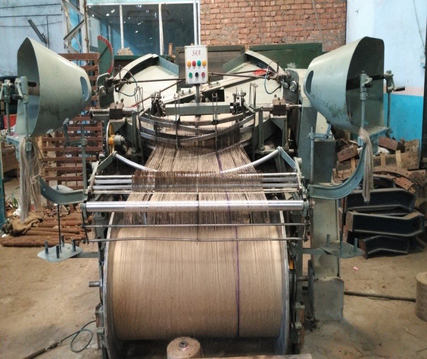 Jute loom machine in operation